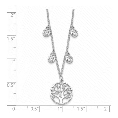Sterling Silver CZ Tree Pendant Necklace – view 5