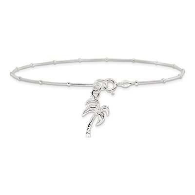 Sterling Silver Palm Tree Anklet – view 4
