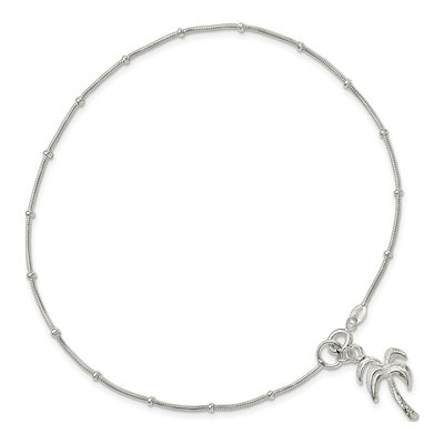 Sterling Silver Palm Tree Anklet – view 7