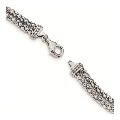 Sterling Silver CZ Heart Multi-Strand Bracelet – view 3