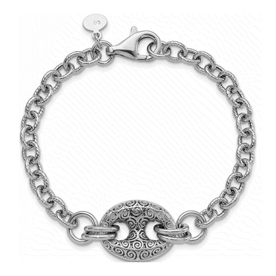 Sterling Silver Fancy Swirls Bracelet – view 4