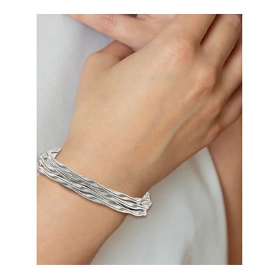 Sterling Silver 3mm 5-Strand Mesh Link Chain Bracelet – view 2