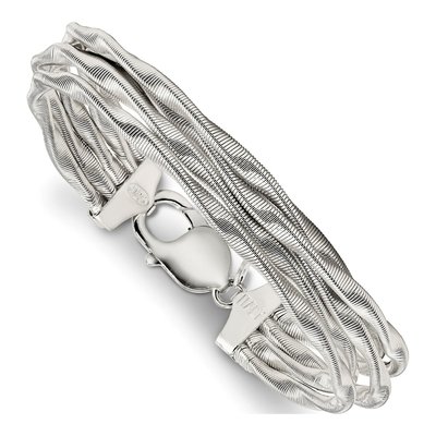 Sterling Silver 3mm 5-Strand Mesh Link Chain Bracelet