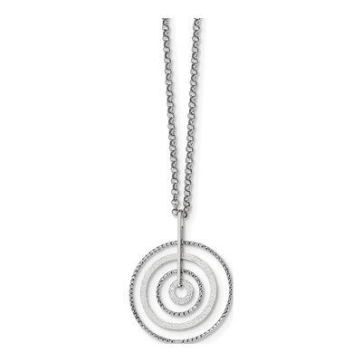 Sterling Silver Diamond-Cut Circles Necklace