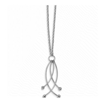 Sterling Silver Curved Bar Dangle Necklace