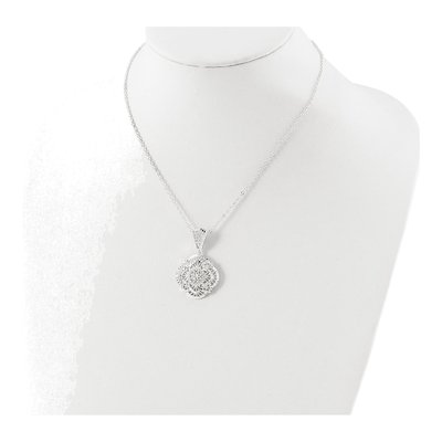 Sterling Silver Diamond-Cut Fancy Pendant Necklace – view 5