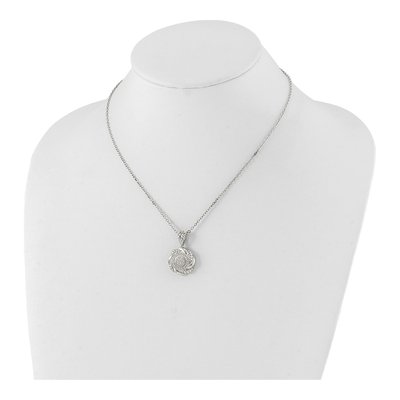 Sterling Silver CZ Fancy Twisted Circle Pendant Necklace – view 3