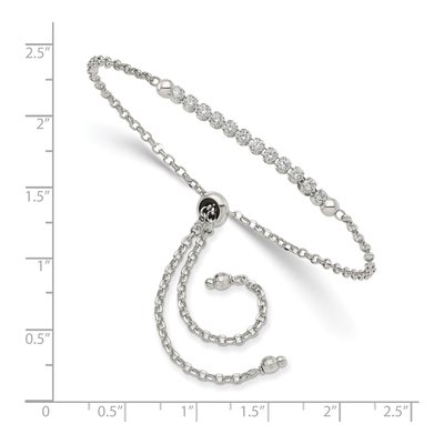 Sterling Silver CZ Adjustable Bracelet – view 3