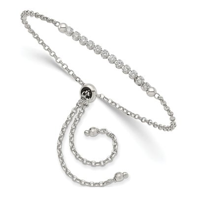 Sterling Silver CZ Adjustable Bracelet