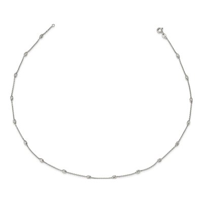 Sterling Silver Diamond-Cut Beaded Necklace – view 3