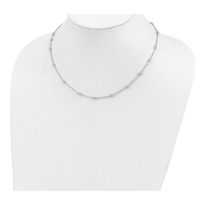 Sterling Silver Diamond-Cut Beaded Necklace – view 4