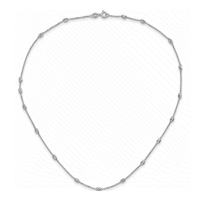 Sterling Silver Diamond-Cut Beaded Necklace – view 5