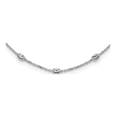 Sterling Silver Diamond-Cut Beaded Necklace