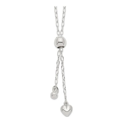 Sterling Silver Cable Heart Necklace