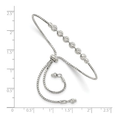 Sterling Silver Diamond-Cut Beaded Bracelet – view 2