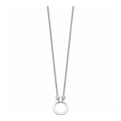 Sterling Silver Diamond-Cut Circle Necklace – view 3