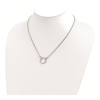 Sterling Silver Diamond-Cut Circle Necklace – view 5