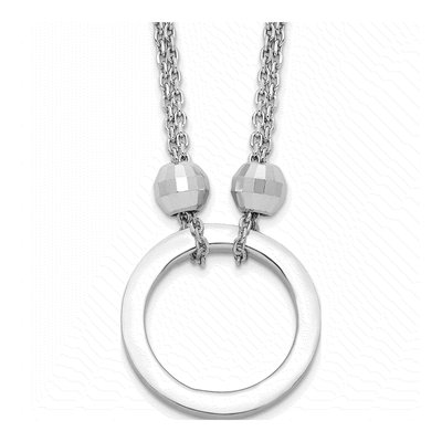 Sterling Silver Diamond-Cut Circle Necklace