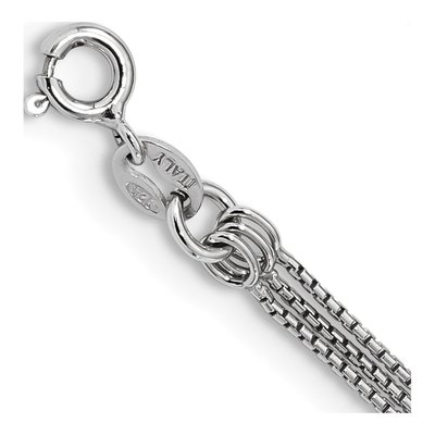 Sterling Silver 3-Strand Diamond-Cut Necklace, 18in – view 3