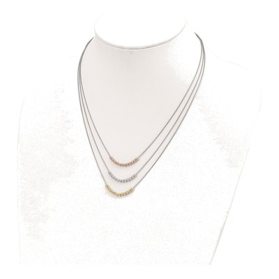 Sterling Silver 3-Strand Diamond-Cut Necklace, 18in – view 4