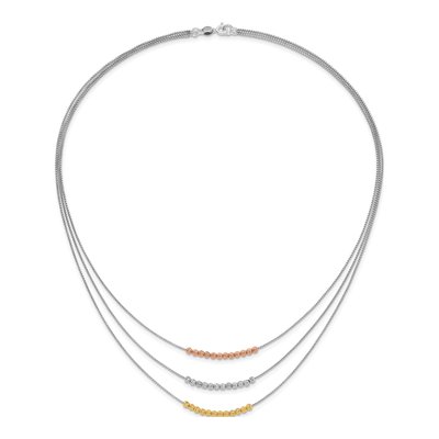 Sterling Silver 3-Strand Diamond-Cut Necklace, 18in – view 5