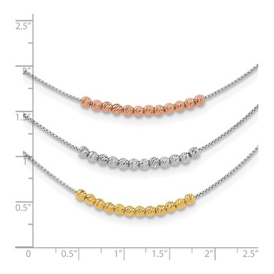 Sterling Silver 3-Strand Diamond-Cut Necklace, 18in – view 7
