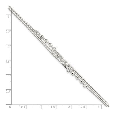 Sterling Silver 3-Strand Beaded Bracelet – view 4