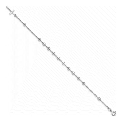Sterling Silver Beaded Cross Bracelet – view 3