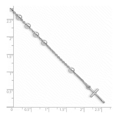Sterling Silver Beaded Cross Bracelet – view 4