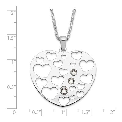 Sterling Silver CZ Heart Pendant Necklace – view 4