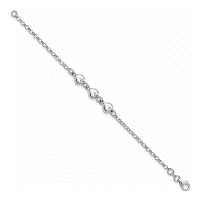 Sterling Silver Triple Heart Bracelet – view 3