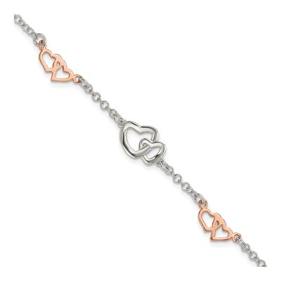 Sterling Silver Heart Station Bracelet