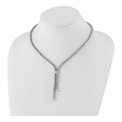 Sterling Silver CZ Heart Dangle Pendant Necklace – view 4