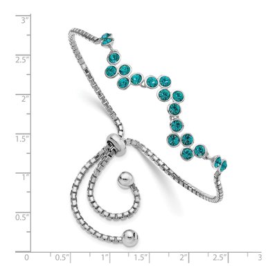 Sterling Silver Blue Zircon Adjustable Bracelet – view 3