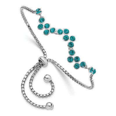 Sterling Silver Blue Zircon Adjustable Bracelet