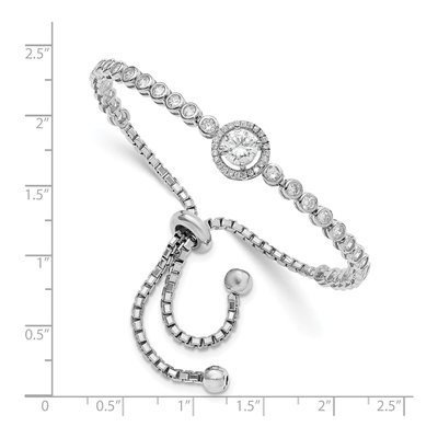Sterling Silver CZ Adjustable Bracelet – view 3