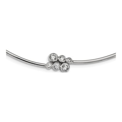 Sterling Silver CZ Hinged Neck Wire Necklace