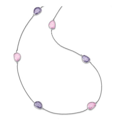 Sterling Silver CZ Ice 9-Station Necklace – view 3
