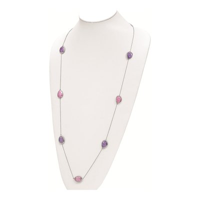 Sterling Silver CZ Ice 9-Station Necklace – view 5