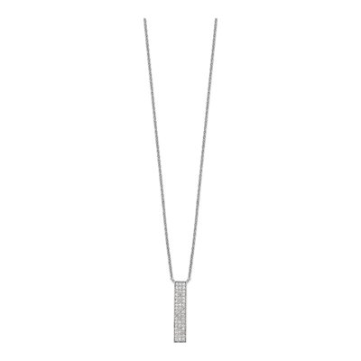 Sterling Silver CZ Dangle Bar Necklace – view 3