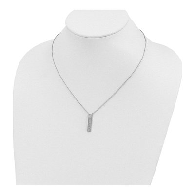 Sterling Silver CZ Dangle Bar Necklace – view 4