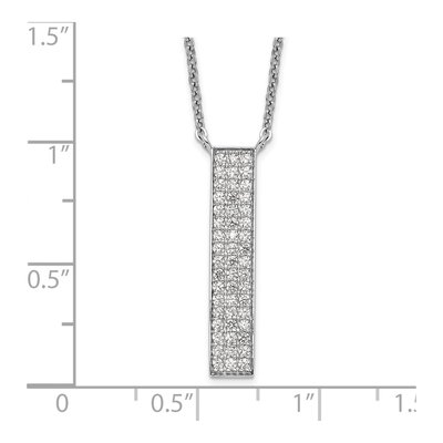 Sterling Silver CZ Dangle Bar Necklace – view 5