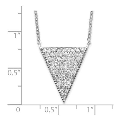 Sterling Silver CZ Triangle Pendant Necklace – view 5