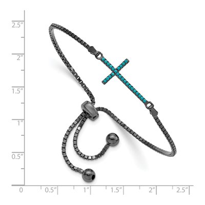 Sterling Silver Howlite Cross Adjustable Bracelet – view 3