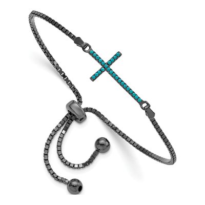 Sterling Silver Howlite Cross Adjustable Bracelet