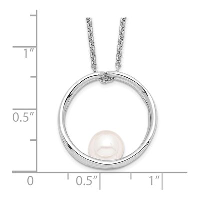 Sterling Silver Freshwater Cultured Pearl Round Necklace – view 5