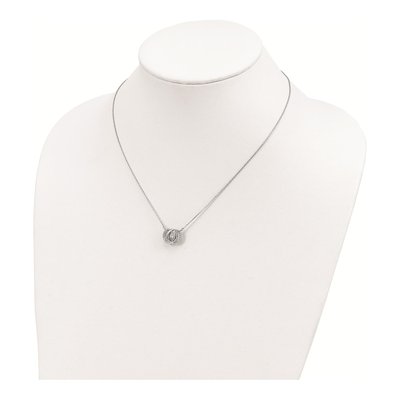 Sterling Silver CZ Platinum-Plate Two Pendant Necklace – view 4