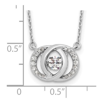 Sterling Silver CZ Platinum-Plate Two Pendant Necklace – view 5