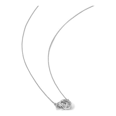 Sterling Silver CZ Platinum-Plate Two Pendant Necklace – view 6
