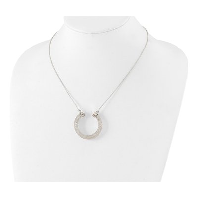 Sterling Silver Mesh Hoop Necklace – view 2